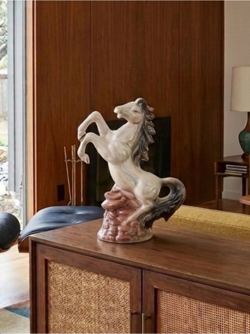 1980s Horse Statue Iridescent Glaze Ceramic Woolco Grandma Eclectic Grandpa